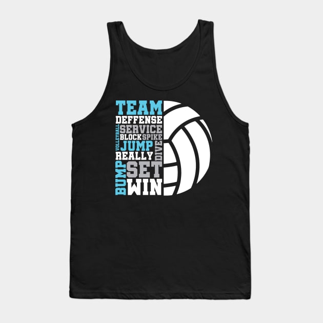 Volleyball Words Tank Top by Om That Shop